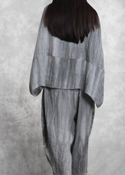 Original gray suit loose irregular top harem pants Zen two-piece autumn - bagstylebliss