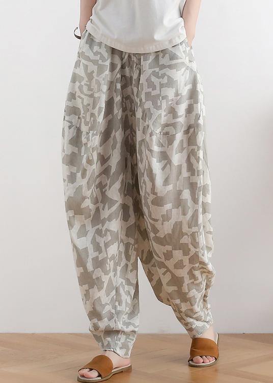 Original linen hanging dyed harem pants women loose large size wide legs - bagstylebliss