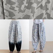 Original linen hanging dyed harem pants women loose large size wide legs - bagstylebliss