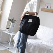 Oversized Beautiful Casual Patchwork Large black Canvas Shoulder Bag - bagstylebliss