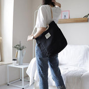 Oversized Beautiful Casual Patchwork Large black Canvas Shoulder Bag - bagstylebliss