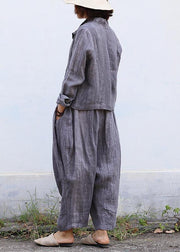 Personality linen casual gray pants loose 2019 autumn pants - bagstylebliss