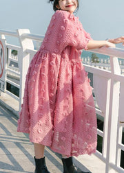 Pink Cinched Circle Summer Party Dresses - bagstylebliss