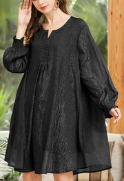 Plus Size Black Elegant Chiffon Summer Holiday Dress - bagstylebliss