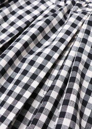 Plus Size Black Grey Plaid Cinched Pockets eine Linie Röcke Frühling