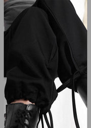 Plus Size Black High Waist CinchedCargo Pants - bagstylebliss