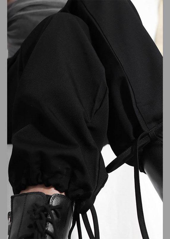 Plus Size Black High Waist CinchedCargo Pants - bagstylebliss
