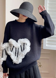 Plus Size Black fashion cozy Knit Sweater Spring