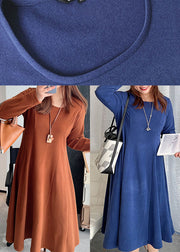 Plus Size Blue thick Velour slim fit Dress Winter