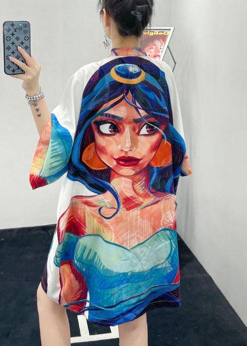 Plus Size Cartoon character Half Sleeve Vacation Dress Summer - bagstylebliss