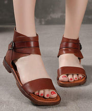 Plus Size Chocolate best sandals for walking Cowhide Leather - bagstylebliss