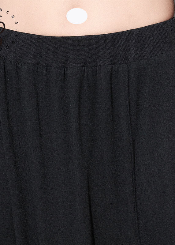 Plus Size Elegante schwarze lockere Modehose Frühling