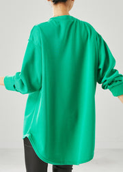 Plus Size Green Oversized Warm Fleece Sweatshirts Top Spring