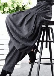 Plus Size Grey Pockets wrinkled Harem Spring Pants