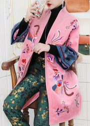 Plus Size Pink Oriental Velour warm Winter Coats