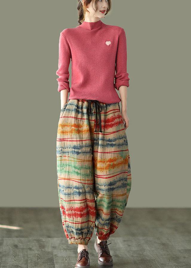Beautiful Sunset Print Fall Linen Harem Pants-Limited Stock - bagstylebliss