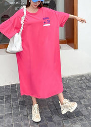 Plus Size Rose Graphic Cotton Long sleeve Summer Long Dresses - bagstylebliss