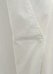 Plus Size White Elastic Waist Cargo Cotton Pants Summer - bagstylebliss