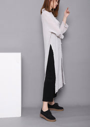 Plus Size White Peter Pan Collar Dress Chinese Button Spring Maxi Dress - bagstylebliss