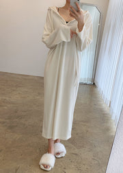 Plus Size White drawstring Button Dresses Spring