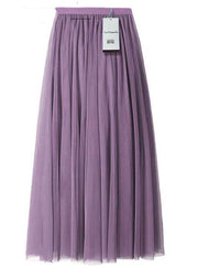 Plus Size Women Grey tulle a line skirts Spring