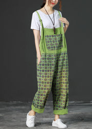 Plus size Grüner Overall mit weitem Bein Spring