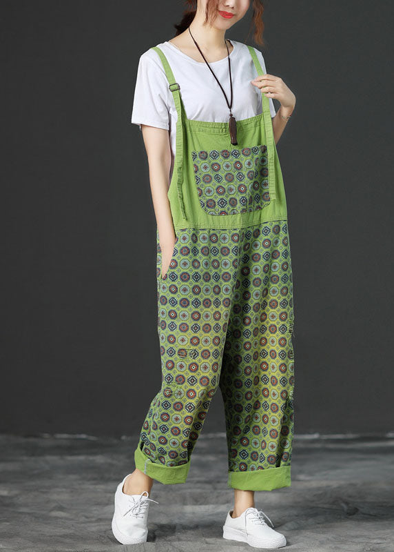 Plus size Grüner Overall mit weitem Bein Spring