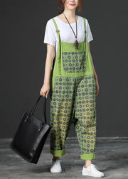 Plus size Grüner Overall mit weitem Bein Spring