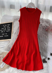Pullover red Sweater weather DIY o neck sleeveless Funny fall sweater dresses - bagstylebliss