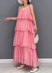 Red Bow Tie Waist Chiffon Layered Dresses Sleeveless