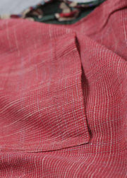 Red printed jumpsuit tie waist loose wide leg pants - bagstylebliss