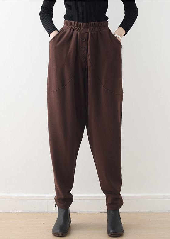 Relaxed and casual Harem Pants new style brown trousers in autumn and winter long pants - bagstylebliss