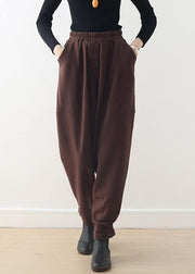 Relaxed and casual Harem Pants new style brown trousers in autumn and winter long pants - bagstylebliss