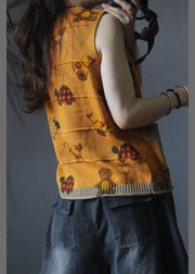 Retro Cartoon Printed Knitted Vest Girl - bagstylebliss