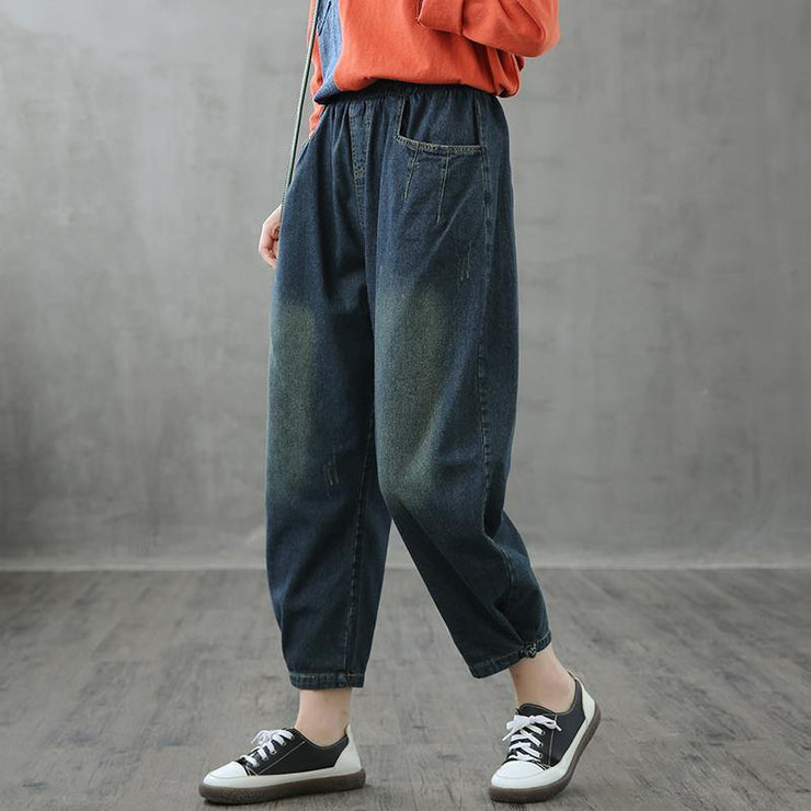 Retro jeans loose high waist long pants new casual cropped pants - bagstylebliss