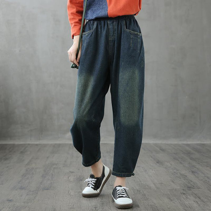 Retro jeans loose high waist long pants new casual cropped pants - bagstylebliss