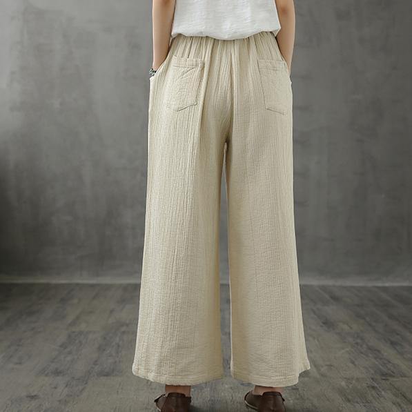 Retro wide leg pants women loose casual autumn wear 2021 new beige trousers - bagstylebliss