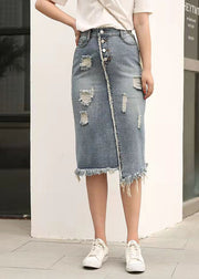 Retro Casual Large Elastic Waist 2021 Spring New Denim Skirt