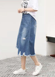 Retro Casual Large Elastic Waist 2021 Spring New Denim Skirt