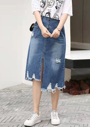 Retro Casual Large Elastic Waist 2021 Spring New Denim Skirt