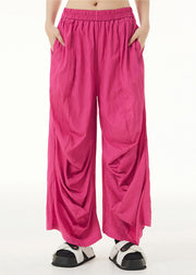 Rose Elastic Waist Flatering Wide Leg Pants