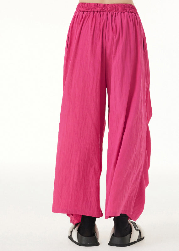 Rose Elastic Waist Flatering Wide Leg Pants