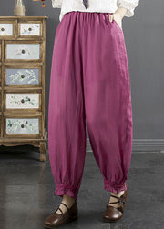 Rose Pockets High Waist Ramie Crop Pants