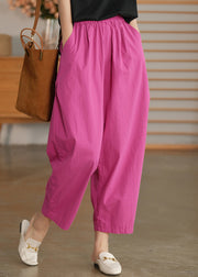 Rose Pockets Loose harem Pants elastic waist Spring