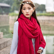 Scarf ladies spring and autumn summer big square scarf thin long section air conditioning shawl dual-use - bagstylebliss