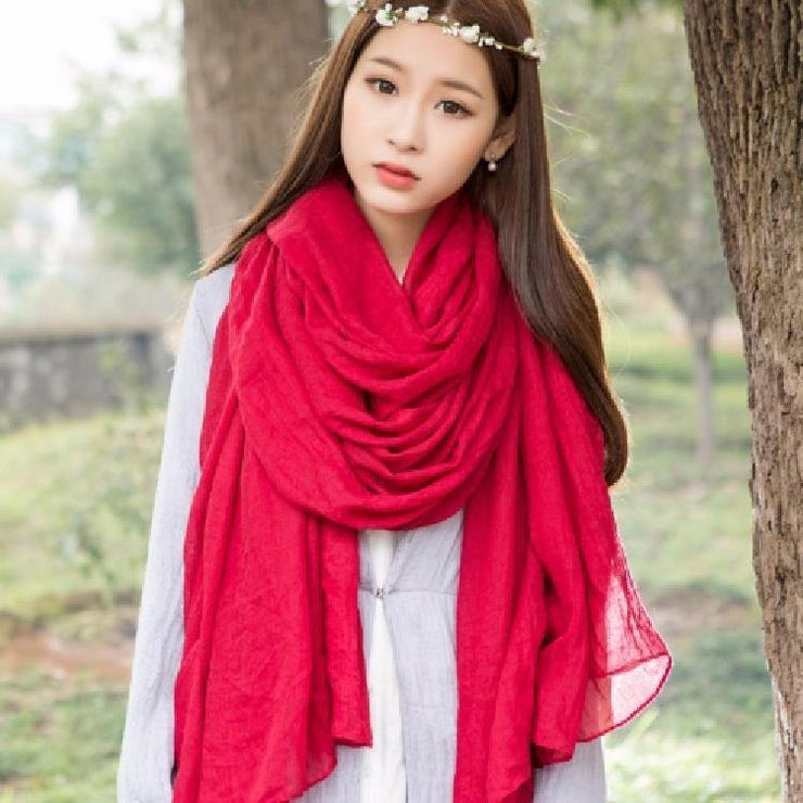 Scarf ladies spring and autumn summer big square scarf thin long section air conditioning shawl dual-use - bagstylebliss