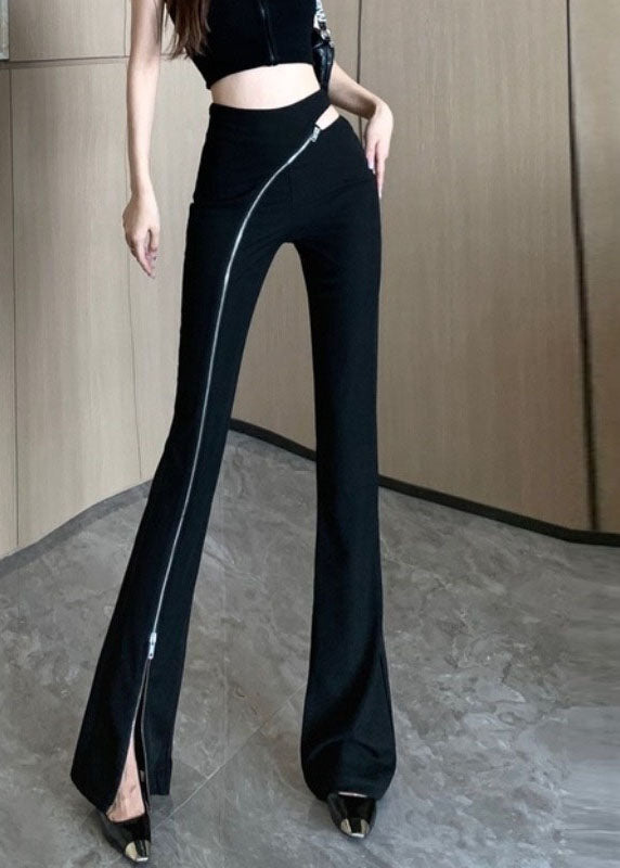 Sexy Black Pockets High Waist Flare Pants