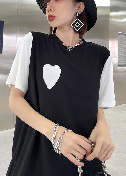 Simple Black Patchwork side open asymmetrical design Maxi Dress Summer - bagstylebliss