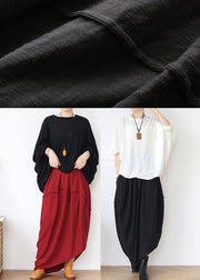 Simple Black asymmetrical Design Linen Skirt - bagstylebliss