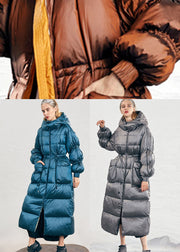 Simple Caramel fashion drawstring Thick Winter Duck Down Puffer Coat